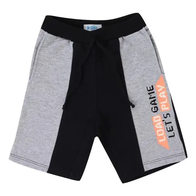 Bermuda Moletom Gijo Liso Com Cordão No Cós Com Estampa Bermuda Moletom Gijo Liso Com Cordão No Cós Com Estampa