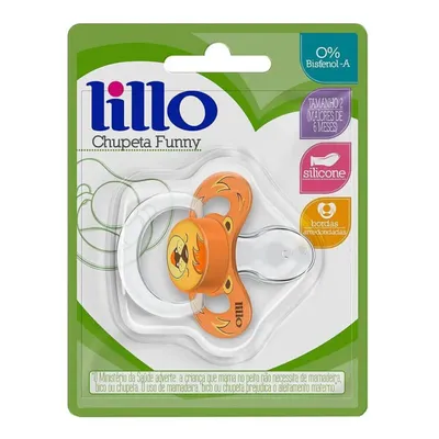 Chupeta Lillo Funny Animais Silicone Leão Tam 02 Chupeta Lillo Funny Animais Silicone Leão Tam 02