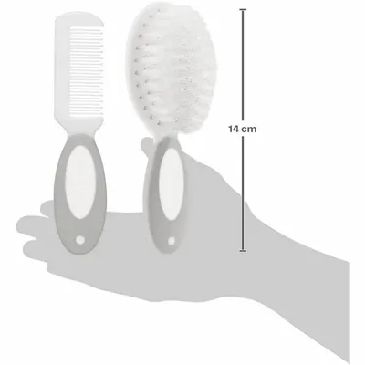 Kit Pente E Escova Buba Cor Cinza Kit Pente E Escova Buba Cor Cinza