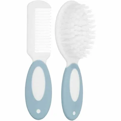 Kit Pente E Escova Buba Cor Azul