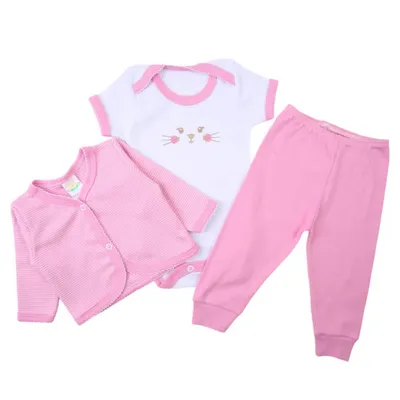 Kit Presente Puro Carinho Bordado Com 03 Peças