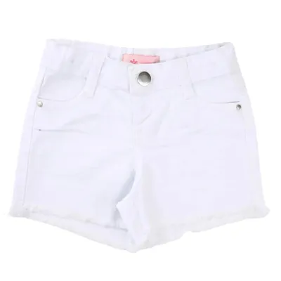 Short Color Mini Sarja Com Barra Desfiada Menina Short Color Mini Sarja Com Barra Desfiada Menina