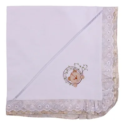Manta Art Bebê Em Piquê Forrada Bordado Urso Moldura Manta Art Bebê Em Piquê Forrada Bordado Urso Moldura