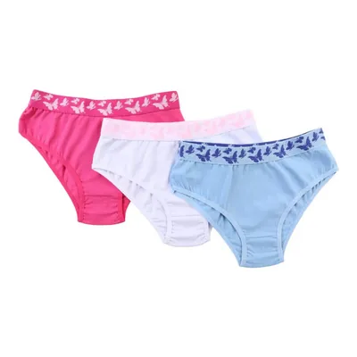 Kit Calcinha Infantil Novo Ciclo Lisa - 03 Peças