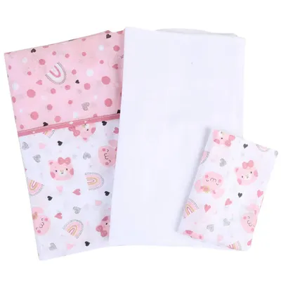 Jogo De Lençol Baby Gijo Cute Animals Menina 3 Peças Jogo De Lençol Baby Gijo Cute Animals Menina 3 Peças