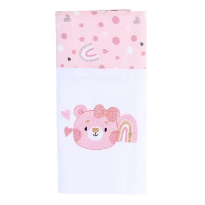 Cueiro Baby Gijo 02 Peças Cute Animals 80x80 Menina Cueiro Baby Gijo 02 Peças Cute Animals 80x80 Menina