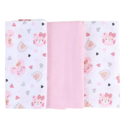 Cueiro Baby Gijo Cute Animals 03 Peças Menina 50 x 80 Cueiro Baby Gijo Cute Animals 03 Peças Menina 50 x 80