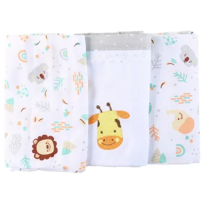 Cueiro Baby Gijo Safari Cute 03 Peças 80cm x 80cm Cueiro Baby Gijo Safari Cute 03 Peças 80cm x 80cm