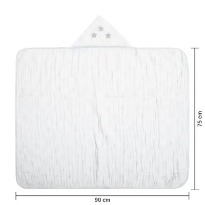 Toalha Papi Soft Com Capuz Bordado Star Cinza