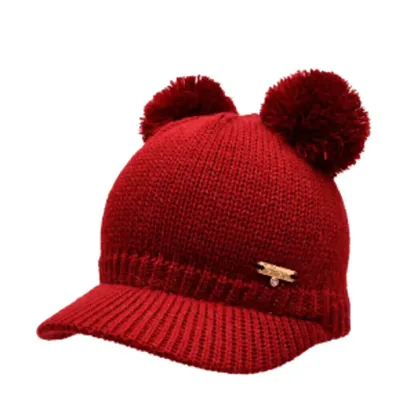 Touca Boné Infantil Everly Detalhe Pompons