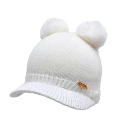 Touca Boné Infantil Everly Detalhe Pompons