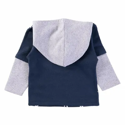 Blusão Kookabu Duas Cores Estampa Letras Com Capuz Blusão Kookabu Duas Cores Estampa Letras Com Capuz