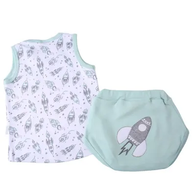 Conjunto Bebê Miniclo Regata Estampa Explore + Short