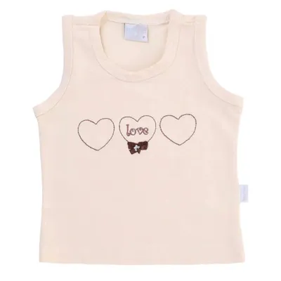 Blusa Regata Bebê Miniclo Estampa Coração Com Lacinho Blusa Regata Bebê Miniclo Estampa Coração Com Lacinho