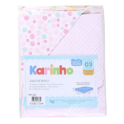 Jogo De Berço Padrão Papi Karinho Solzinho - 03 Peças
