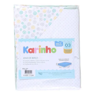 Jogo De Berço Padrão Papi Karinho Bosque - 03 Peças Jogo De Berço Padrão Papi Karinho Bosque - 03 Peças
