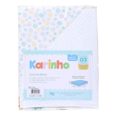 Jogo De Berço Padrão Papi Karinho Amiguinho - 03 Peças Jogo De Berço Padrão Papi Karinho Amiguinho - 03 Peças
