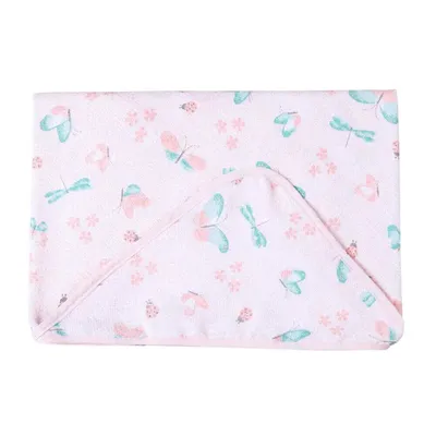 Toalha Felpuda Papizinha Karinho Capuz Estampa Borboletas Toalha Felpuda Papizinha Karinho Capuz Estampa Borboletas