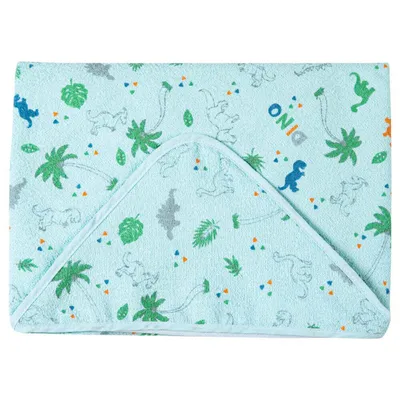 Toalha Felpuda Papizinha Karinho Capuz Estampa Dinossauros Toalha Felpuda Papizinha Karinho Capuz Estampa Dinossauros