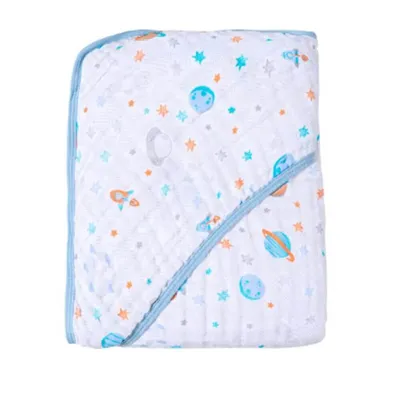 Toalha Felpuda Papizinha Karinho Capuz Estampa Planetas