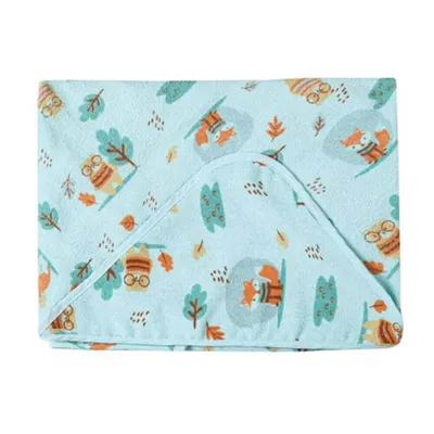 Toalha Felpuda Papizinha Karinho Capuz Estampa Bosque Toalha Felpuda Papizinha Karinho Capuz Estampa Bosque