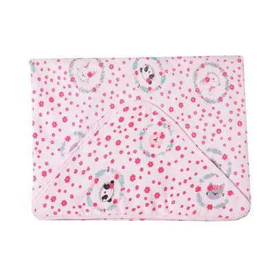 Toalha Forrada Papizinha Karinho Capuz Estampa Amiguinhas Toalha Forrada Papizinha Karinho Capuz Estampa Amiguinhas