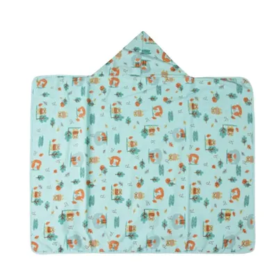 Toalha Forrada Papizinha Karinho Capuz Estampa Bosque Toalha Forrada Papizinha Karinho Capuz Estampa Bosque