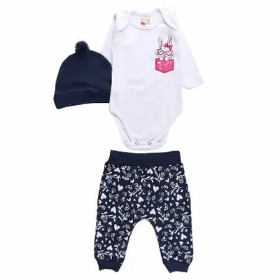 Conjunto Bebê Dengos E Cia Estampa Raposa - 03 Peças