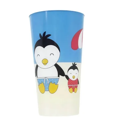 Copo Eco Com Tampa Giro Baby Pinguim Paco 400ML Copo Eco Com Tampa Giro Baby Pinguim Paco 400ML