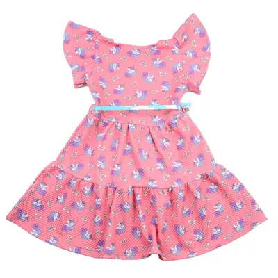 Vestido Infantil Kookabu Estampa Unicórnio Com Bolsinha Vestido Infantil Kookabu Estampa Unicórnio Com Bolsinha