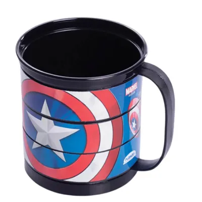 Caneca Infantil Plasútil Capitão América 360 ml Caneca Infantil Plasútil Capitão América 360 ml