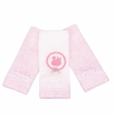 Kit Pano De Boca Minasrey Loupiot Clean Bordado - 03 Peças