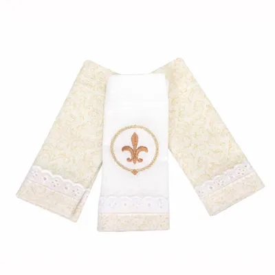 Kit Pano De Boca Minasrey Loupiot Clean Bordado - 03 Peças