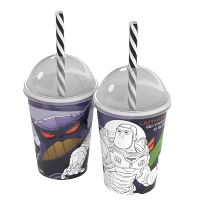 Copo Shake Infantil Plasútil Buzz Com Canudo 280 ML Copo Shake Infantil Plasútil Buzz Com Canudo 280 ML