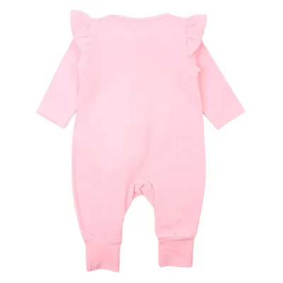 Macacão Longo Baby Gijo Vira Pé Em Cotton Com Zíper