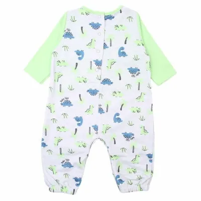 Macacão Longo Baby Gijo Modelo Jardineira Estampa Dino