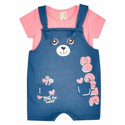Conjunto Bebê Hrradinhos Estampa Ursinha