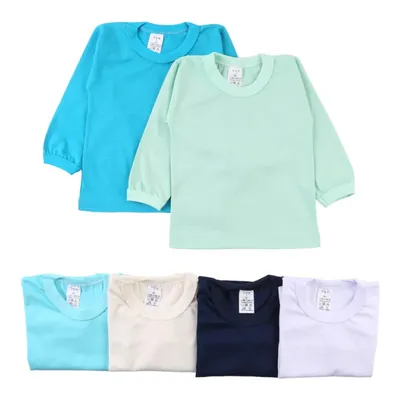 Kit Camiseta Manga Longa Bebê KDK Lisa - 06 Peças Kit Camiseta Manga Longa Bebê KDK Lisa - 06 Peças