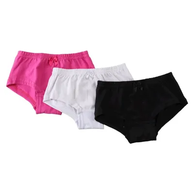 Kit Calcinha Boxer Infantil Graça Menina Liso - 03 Peças