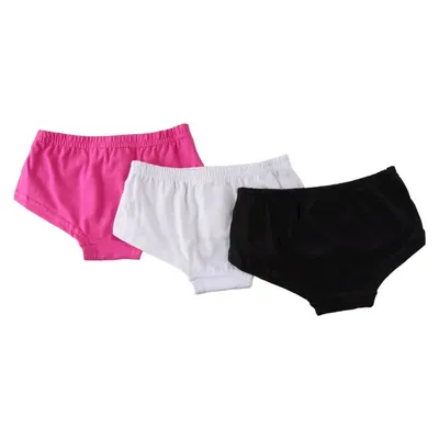 Kit Calcinha Boxer Infantil Graça Menina Liso - 03 Peças