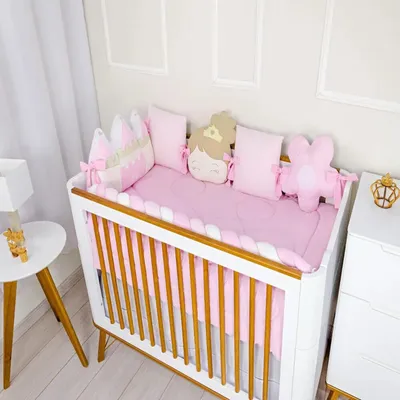 Kit Berço Trança Din Don Princesa - 07 Peças Kit Berço Trança Din Don Princesa - 07 Peças