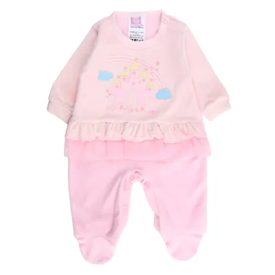 Macacão Longo Bebê Din Don Bordado Castelo