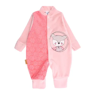 Macacão Longo Plush Bebê Sonekinha Detalhe Bordado