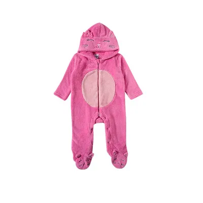 Macacão Longo Bebê Tip Top De Pelinhos Com Capuz De Ursa