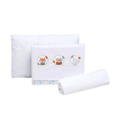 Jogo Lençol Para Berço Papi Karinho Bosque - 03 Peças