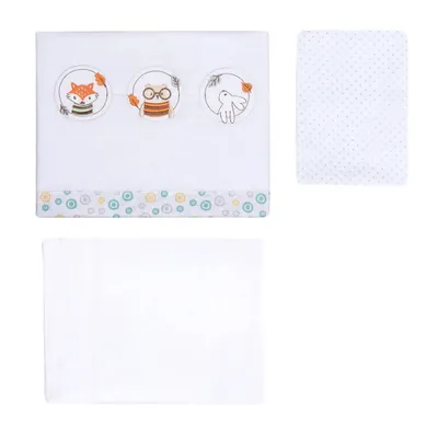 Jogo Lençol Para Berço Papi Karinho Bosque - 03 Peças