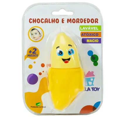 Mordedor E Chocalho Bebê Vila Toy Banana Mordedor E Chocalho Bebê Vila Toy Banana