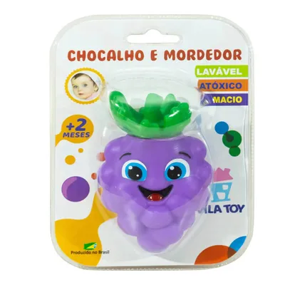 Mordedor E Chocalho Bebê Vila Toy Uva Mordedor E Chocalho Bebê Vila Toy Uva