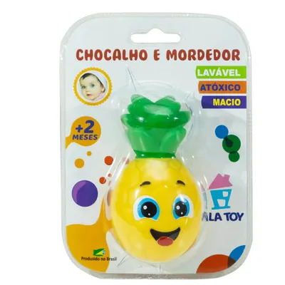 Mordedor E Chocalho Bebê Vila Toy Abacaxi Mordedor E Chocalho Bebê Vila Toy Abacaxi