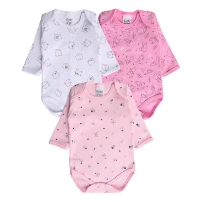 Kit Body Manga Longa Bebê Klub Kids Flor - 03 Peças Kit Body Manga Longa Bebê Klub Kids Flor - 03 Peças